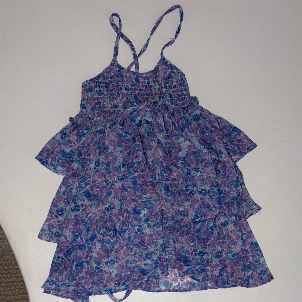 For love and lemons lil lemons Floral Layered purple Dress 3T - Picture 2 of 5